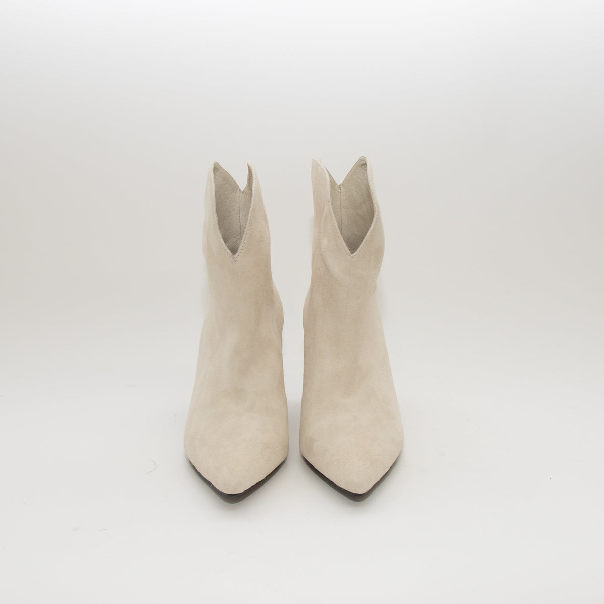 Sofie Schnoor Cream Suede Pointy Ankle Boots
