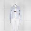 Fabiana Filippi Light Blue White Front Button Long Sleeve Top