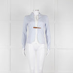 Fabiana Filippi Light Blue White Front Button Long Sleeve Top