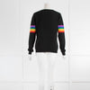 Jumper 1234 Black Cashmere Jumper Rainbow Arm Stripes