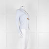 Fabiana Filippi Light Blue White Front Button Long Sleeve Top