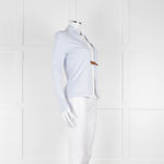Fabiana Filippi Light Blue White Front Button Long Sleeve Top