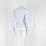 Fabiana Filippi Light Blue White Front Button Long Sleeve Top