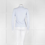 Fabiana Filippi Light Blue White Front Button Long Sleeve Top