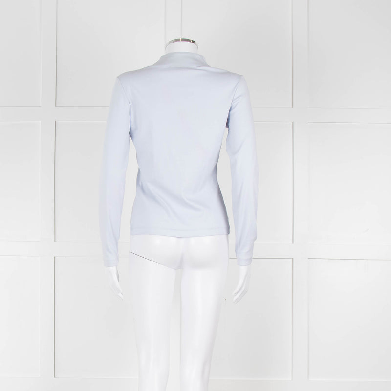 Fabiana Filippi Light Blue White Front Button Long Sleeve Top