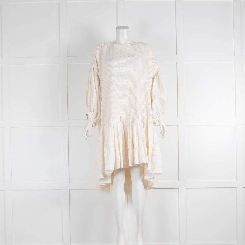 Story MFG Cream Organic Cotton Large Mini Dress