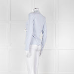 Fabiana Filippi Light Blue White Front Button Long Sleeve Top
