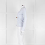 Fabiana Filippi Light Blue White Front Button Long Sleeve Top