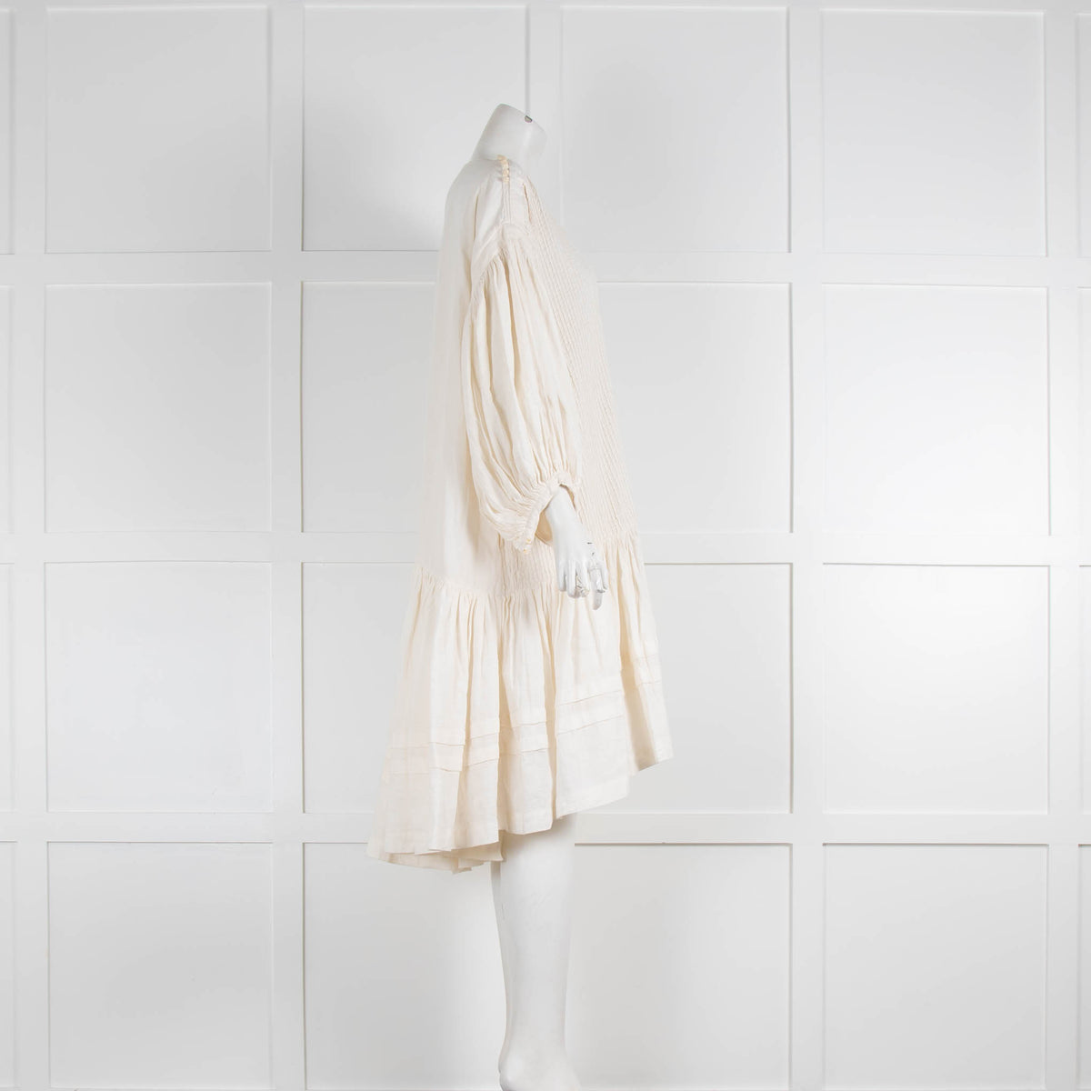 Story MFG Cream Organic Cotton Large Mini Dress