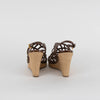 Prada Sport Brown Woven Leather Wedge Espadrilles