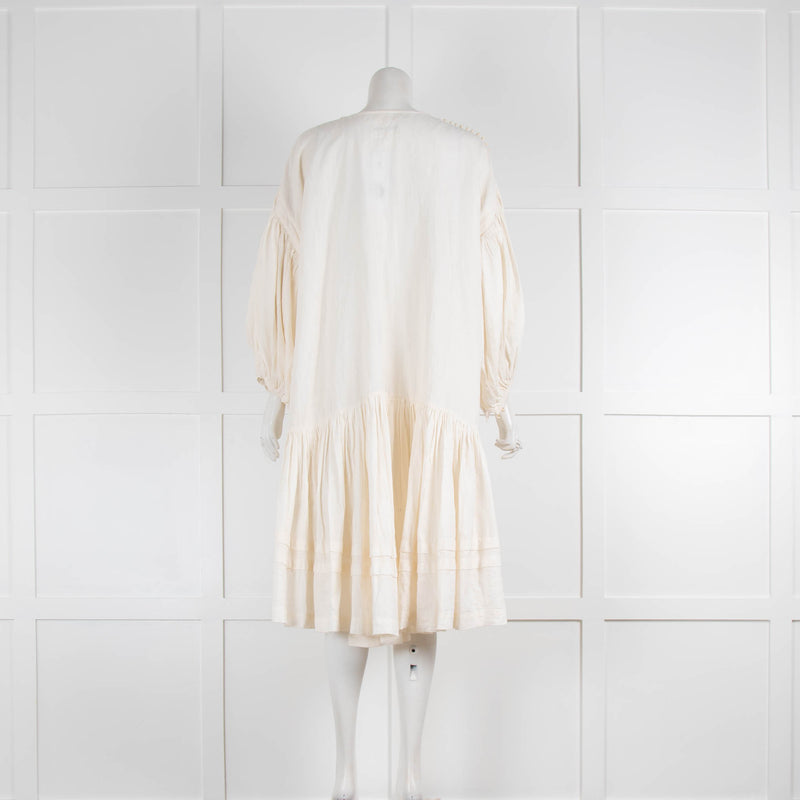 Story MFG Cream Organic Cotton Large Mini Dress