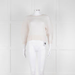 Issey Miyake Off White Crinkled Long Sleeve Top