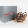 Prada Sport Brown Woven Leather Wedge Espadrilles