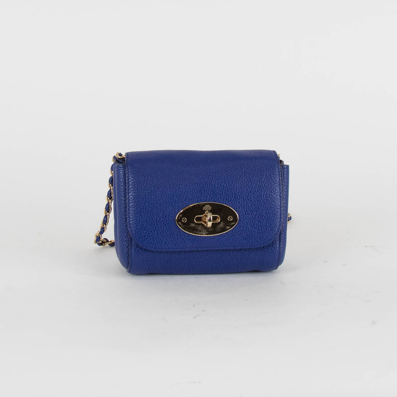 Mulberry Blue Leather Mini Lily Bag