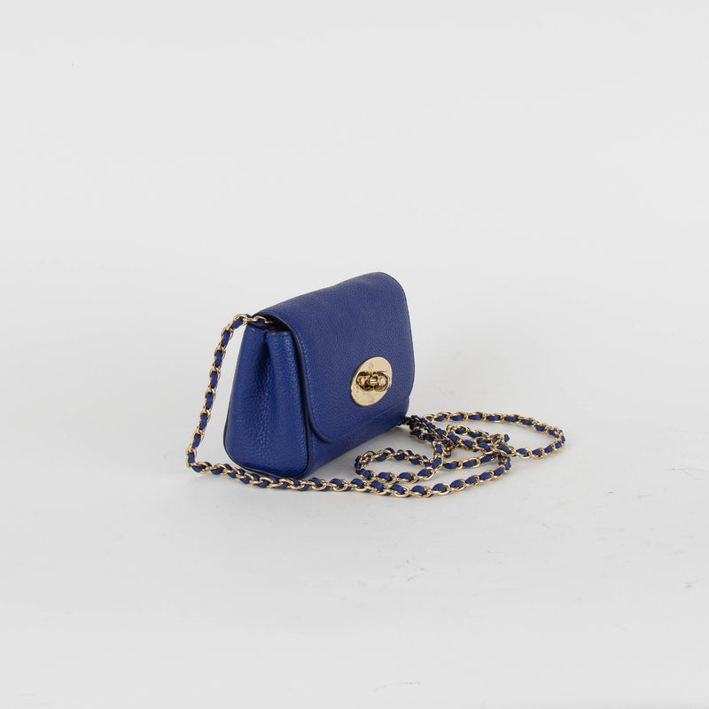 Mulberry Blue Leather Mini Lily Bag