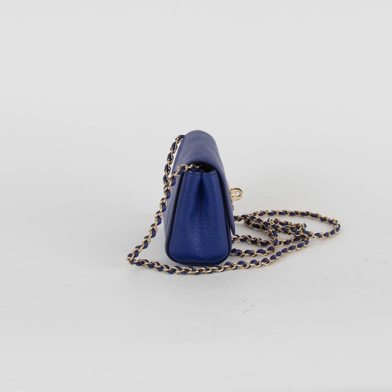 Mulberry Blue Leather Mini Lily Bag
