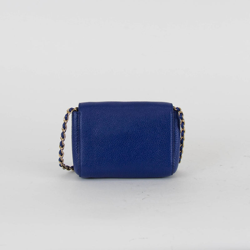 Mulberry Blue Leather Mini Lily Bag