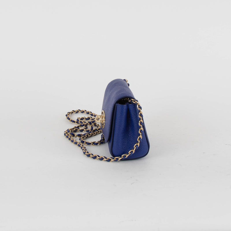Mulberry Blue Leather Mini Lily Bag
