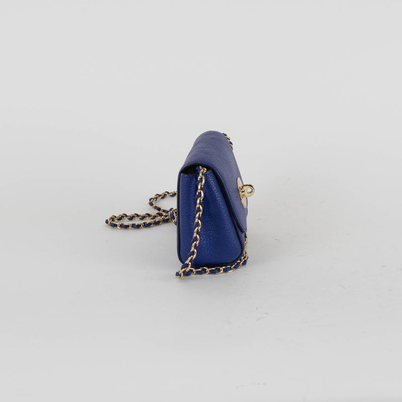 Mulberry Blue Leather Mini Lily Bag
