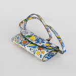 Dolce & Gabbana White Blue Yellow Sicily Print Clutch Bag With Strap