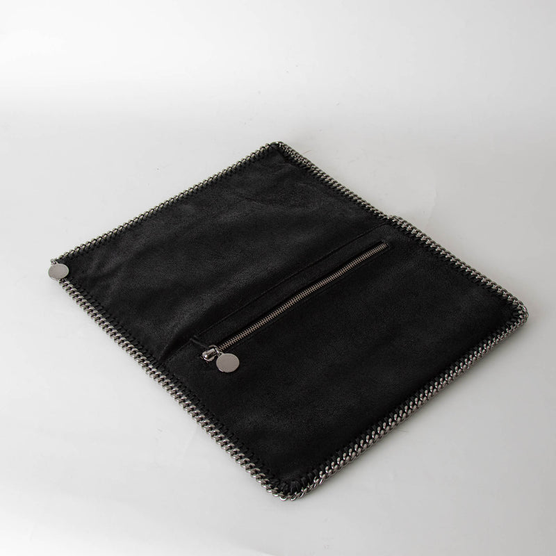 Stella McCartney Black Falabella Fold Over Clutch