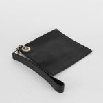 Loewe Black Leather Silver Hardware Pouch Bag