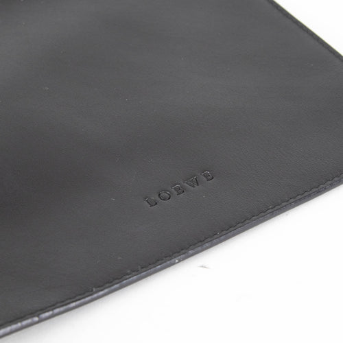 Loewe Black Leather Silver Hardware Pouch Bag