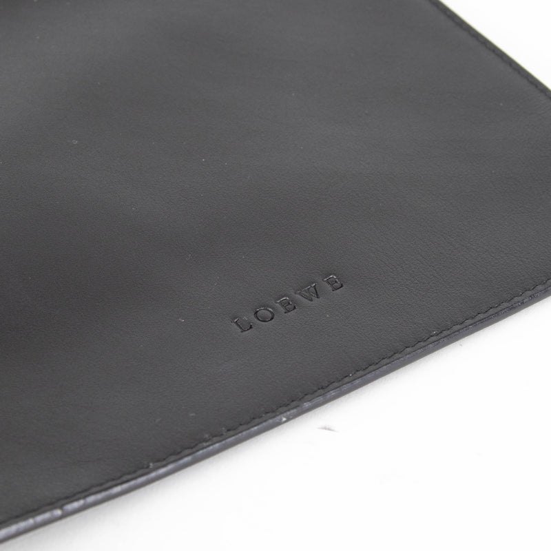 Loewe Black Leather Silver Hardware Pouch Bag