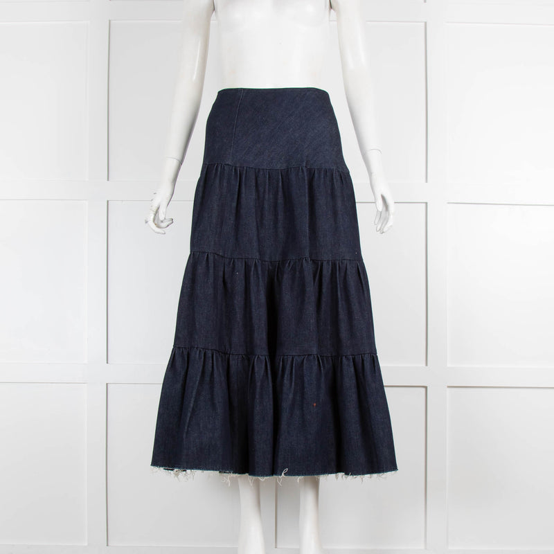 Chloe Tiered Denim Maxi Skirt