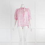Lisou Pink Silk Shirt With Floral Print