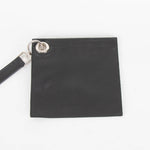 Loewe Black Leather Silver Hardware Pouch Bag