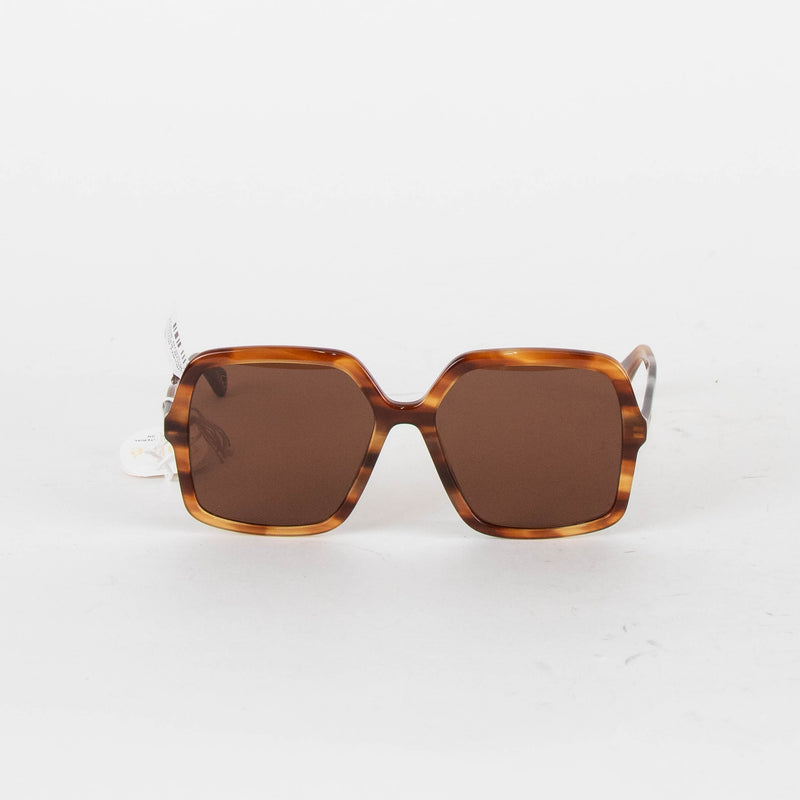 Chloe Brown Faux Tortoise Shell Square Frame Havana Sunglasses
