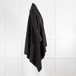 Norma Kamali Black Cotton Waterfall Coat