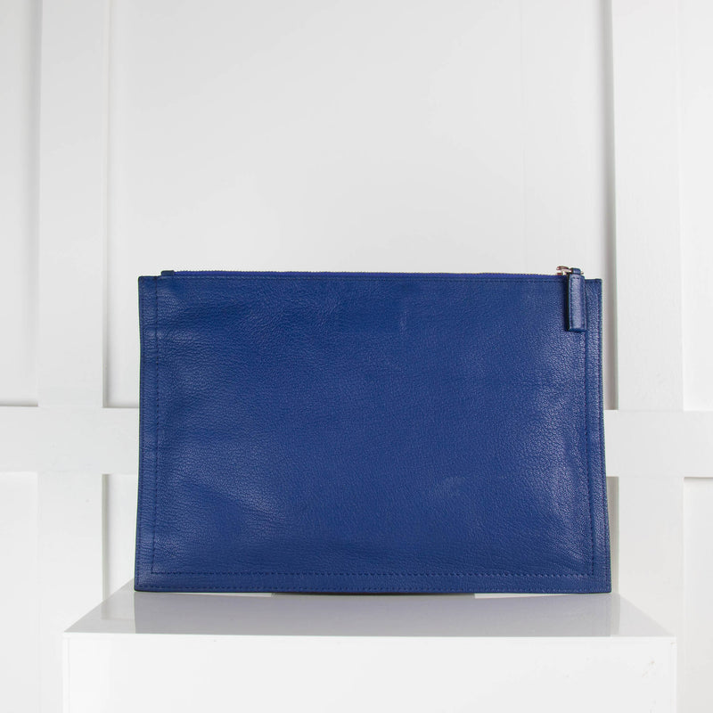 Givenchy Blue Grained Medium Antigona Clutch