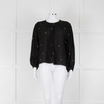 Indi & Cold Black Floral Button Up Front
