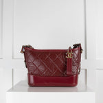 Chanel Bordeaux Gabrielle Aged Calfskin Leather Small Bag