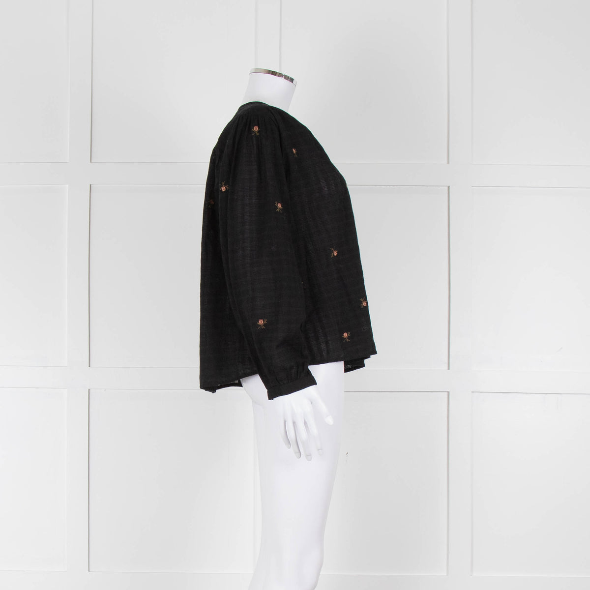 Indi & Cold Black Floral Button Up Front