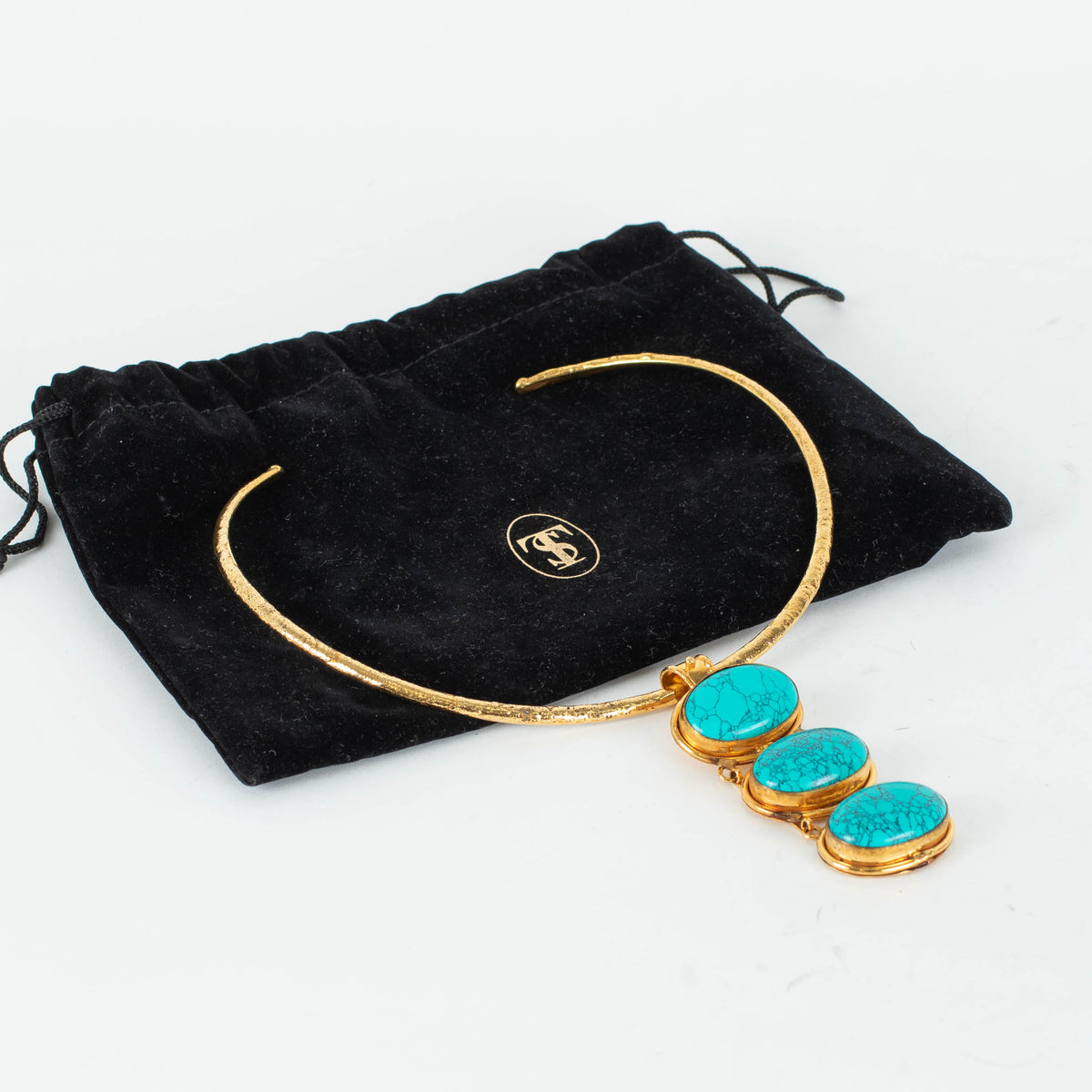 Sylvia Toledano Gold Turquoise Collier