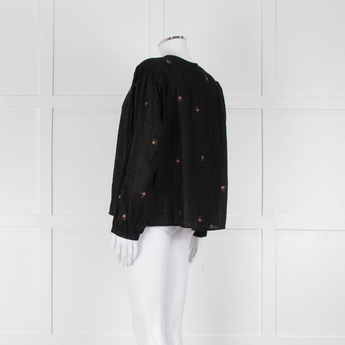 Indi & Cold Black Floral Button Up Front