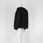 Indi & Cold Black Floral Button Up Front