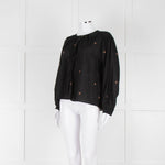 Indi & Cold Black Floral Button Up Front