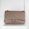 Chanel Taupe Caviar Leather Large Double Flap Bag