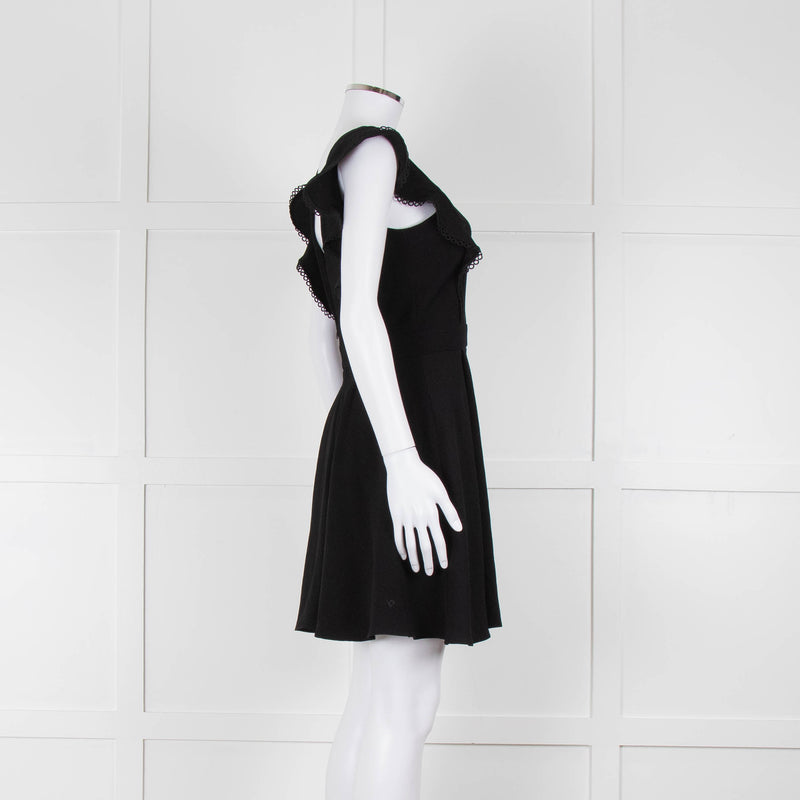Ba&sh Black Deep V Neck Cap Sleeves Mini Dress