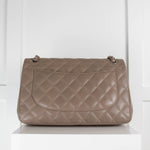 Chanel Taupe Caviar Leather Large Double Flap Bag