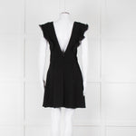 Ba&sh Black Deep V Neck Cap Sleeves Mini Dress