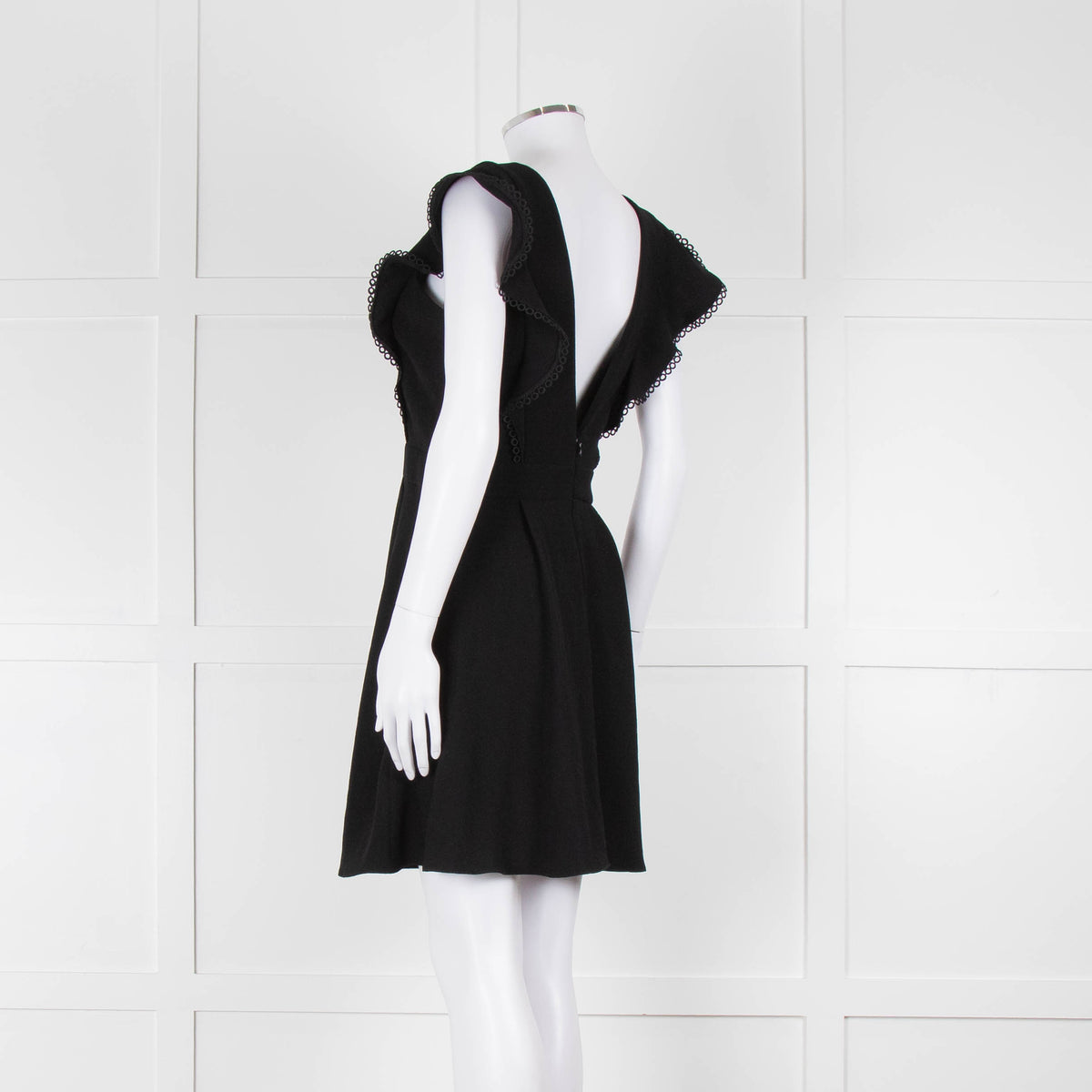 Ba&sh Black Deep V Neck Cap Sleeves Mini Dress