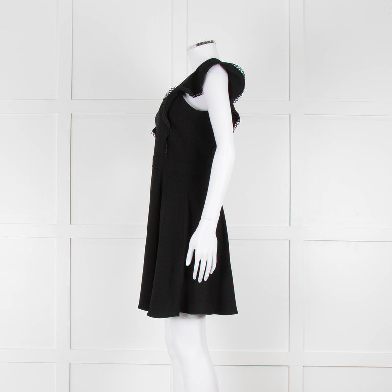 Ba&sh Black Deep V Neck Cap Sleeves Mini Dress