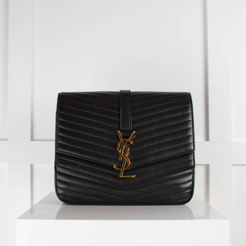 Saint Laurent Black Sulpice Double Flap Cross Body Bag