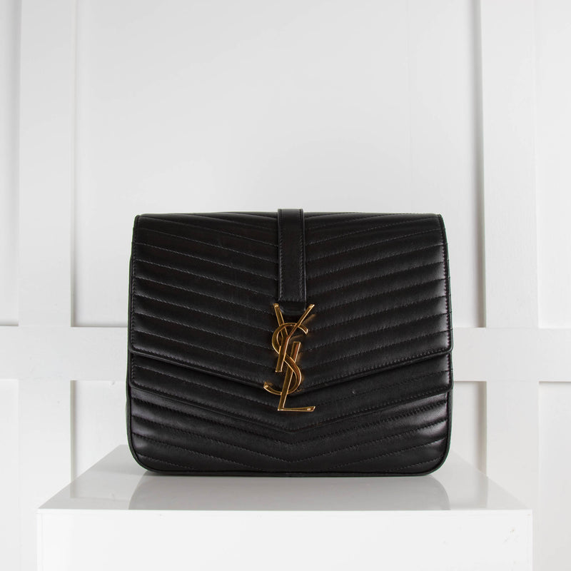 Saint Laurent Black Sulpice Double Flap Cross Body Bag