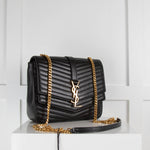 Saint Laurent Black Sulpice Double Flap Cross Body Bag